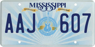 MS license plate AAJ607