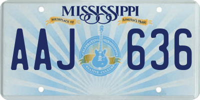 MS license plate AAJ636