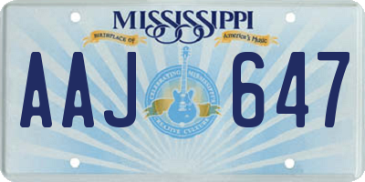 MS license plate AAJ647