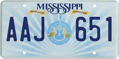 MS license plate AAJ651