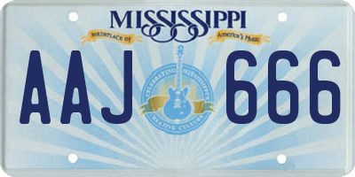 MS license plate AAJ666