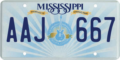 MS license plate AAJ667