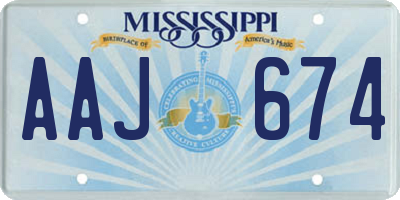 MS license plate AAJ674