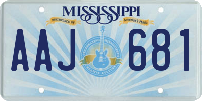 MS license plate AAJ681