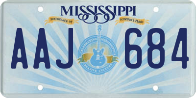 MS license plate AAJ684