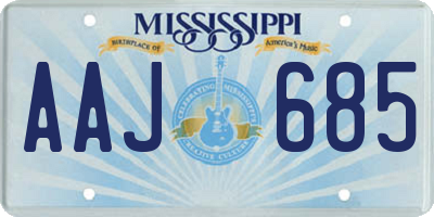 MS license plate AAJ685