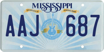 MS license plate AAJ687