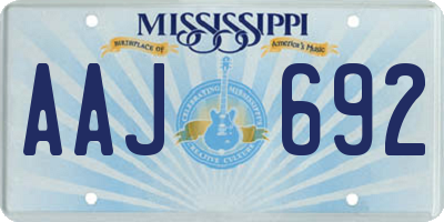 MS license plate AAJ692