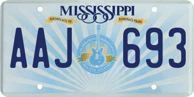 MS license plate AAJ693