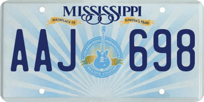 MS license plate AAJ698