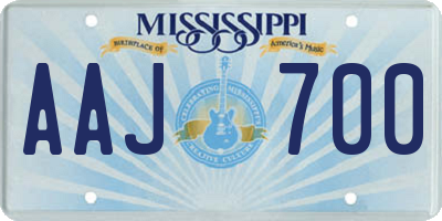 MS license plate AAJ700