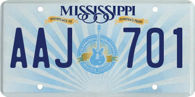 MS license plate AAJ701