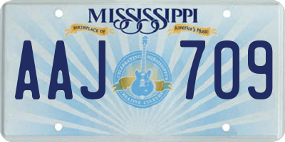 MS license plate AAJ709