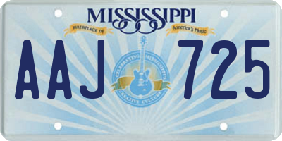 MS license plate AAJ725