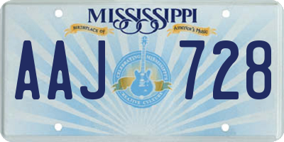 MS license plate AAJ728