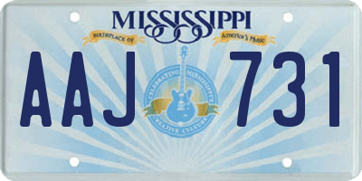 MS license plate AAJ731