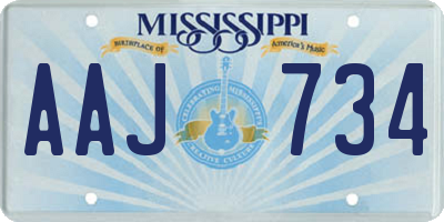 MS license plate AAJ734