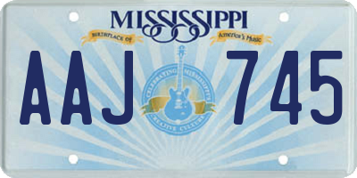MS license plate AAJ745