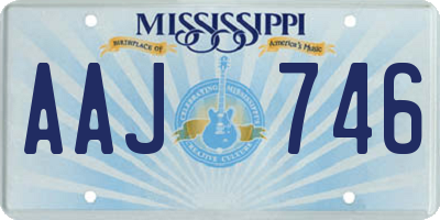 MS license plate AAJ746