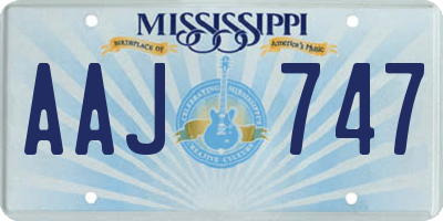 MS license plate AAJ747