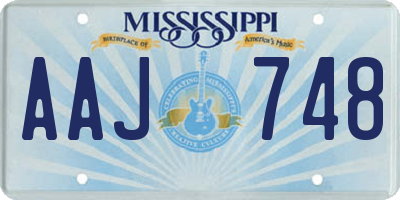 MS license plate AAJ748