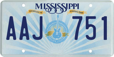 MS license plate AAJ751