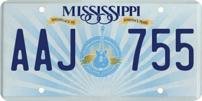 MS license plate AAJ755