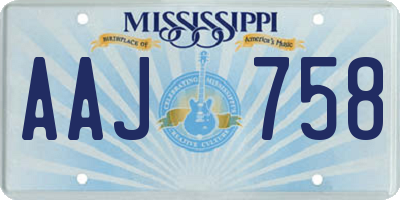 MS license plate AAJ758