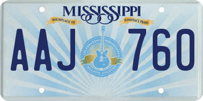 MS license plate AAJ760