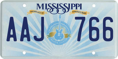 MS license plate AAJ766