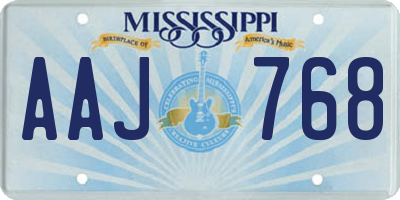 MS license plate AAJ768