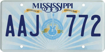 MS license plate AAJ772