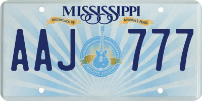 MS license plate AAJ777