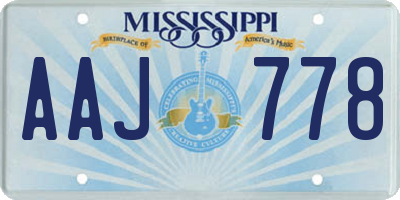MS license plate AAJ778