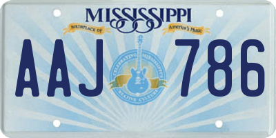MS license plate AAJ786