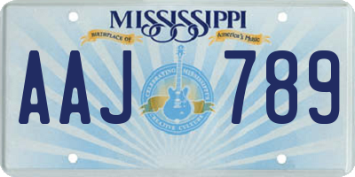 MS license plate AAJ789