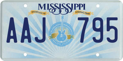 MS license plate AAJ795