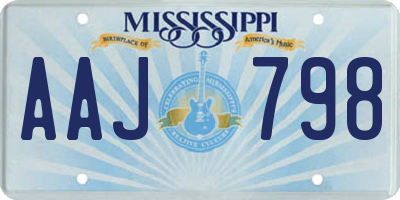 MS license plate AAJ798