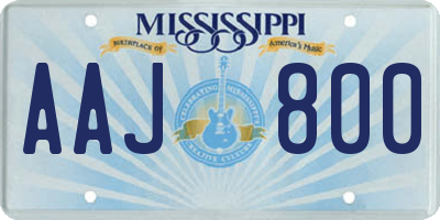 MS license plate AAJ800