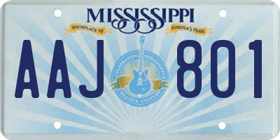 MS license plate AAJ801