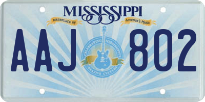 MS license plate AAJ802