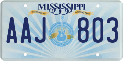 MS license plate AAJ803