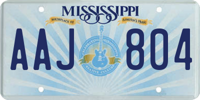 MS license plate AAJ804