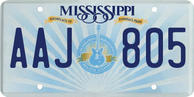 MS license plate AAJ805