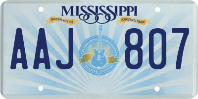 MS license plate AAJ807