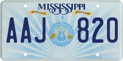 MS license plate AAJ820