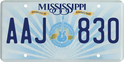 MS license plate AAJ830