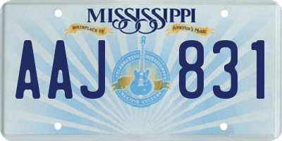 MS license plate AAJ831