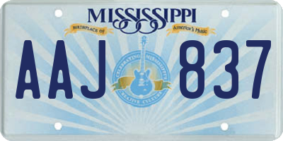 MS license plate AAJ837