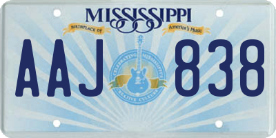 MS license plate AAJ838